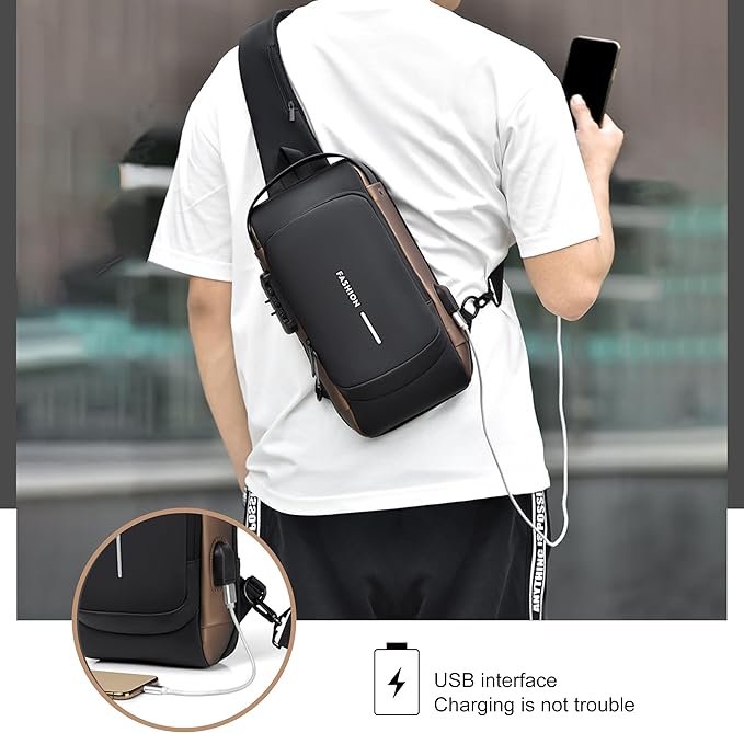 Anti theft Crossbody Sling bag with USB Charging Port