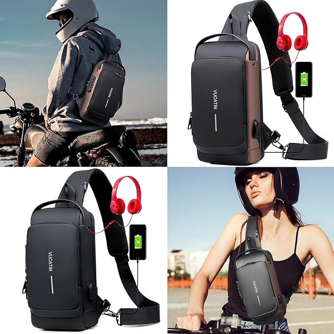 Anti theft Crossbody Sling bag with USB Charging Port